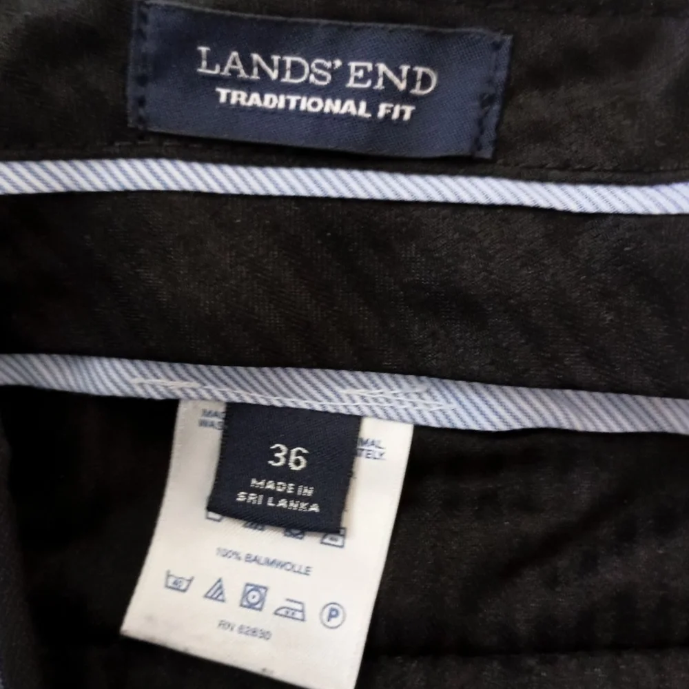 Lands End Traditional‎ Fit Corduroy Pants Sz 36x33 Mens Trousers Wide Wale Brown